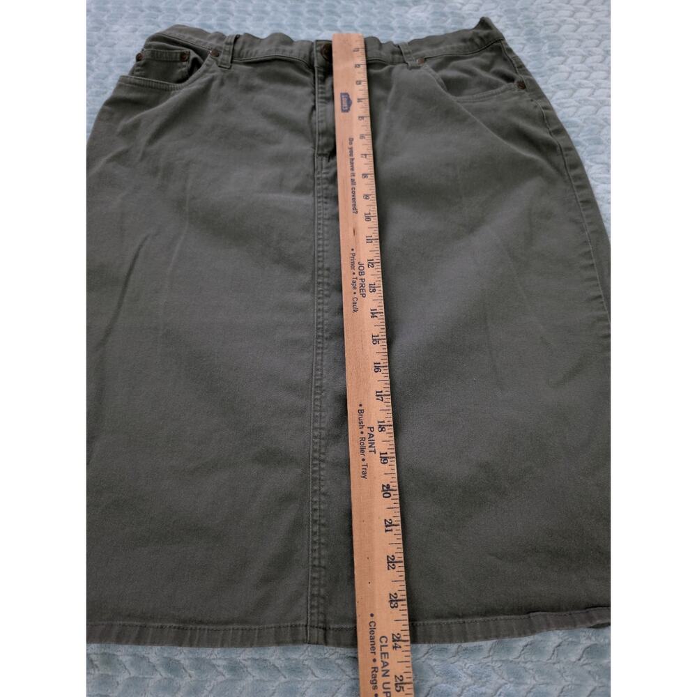 Bend Over Army Green Knee Length Denim Skirt Size 16 XL - Picture 7 of 9